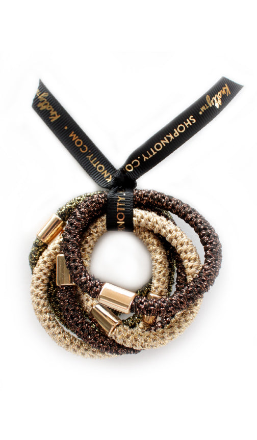 Luxe Hair Pony 6-Pack | Earth Metallics-0